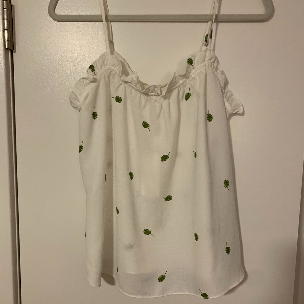 Grade & Gather White Chiffon Top